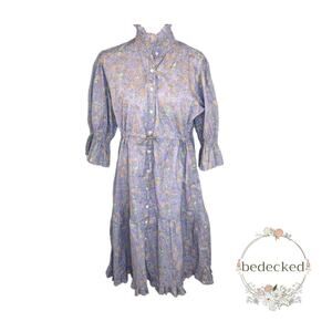 Victoria Dunn floral shirtdress size large L NWT purple violet